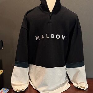 Malbon Black and White Men's “the boss” Sweatshirt